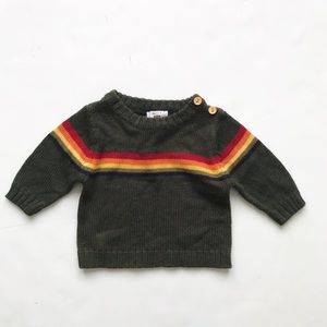 Vintage Teddys choice stripe knit sweater 3-6m